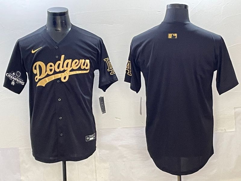 Men Los Angeles Dodgers Blank Black Gold Nike MLB Jersey style 003->los angeles dodgers->MLB Jersey